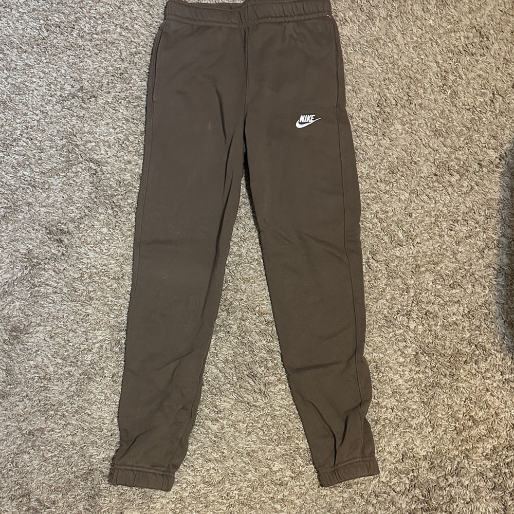 Nike Dark Brown Jogger Sweatpants with White Logo